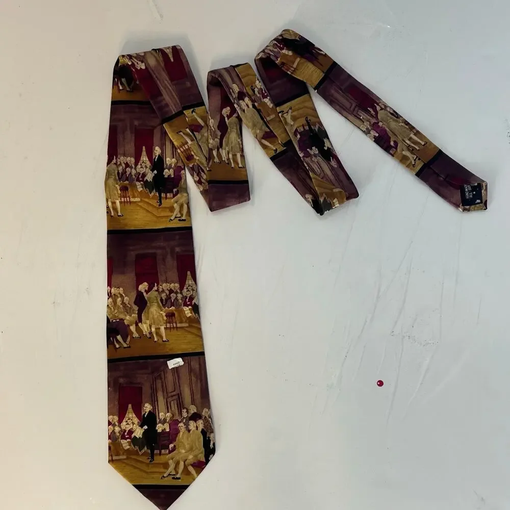 Museum Artifacts Silk Tie Declaration of Independence 1776 History Novelty